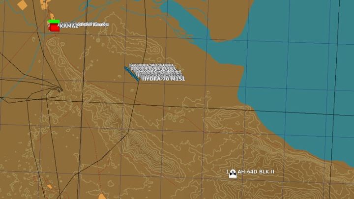 You can view the flight path of the rockets on the F10 map - DCS AH-64D Apache: 2.75 Unguided Rockets Hydra-70 - Weapons Employment - DCS AH-64 Apache Guide