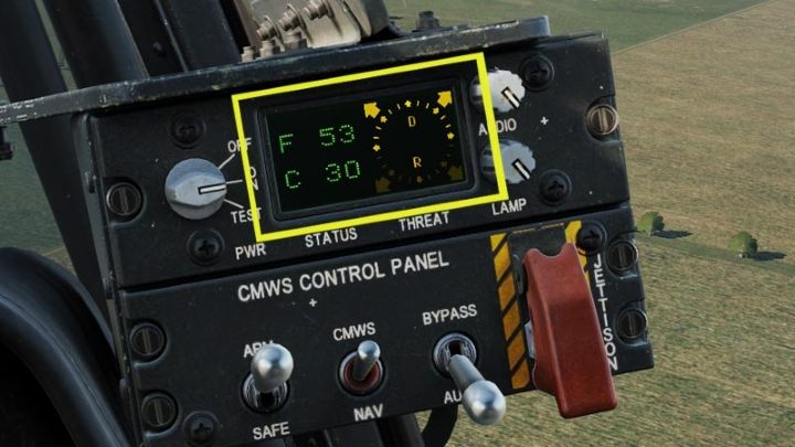 The CMWS display - DCS AH-64D Apache: ASE - Aircraft Survivability Equipment - Systems and Sensors - DCS AH-64 Apache Guide