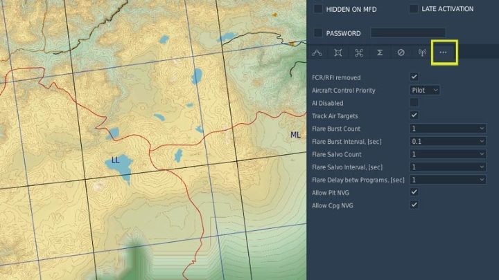 The flare settings in the mission mission works the same - DCS AH-64D Apache: ASE - Aircraft Survivability Equipment - Systems and Sensors - DCS AH-64 Apache Guide