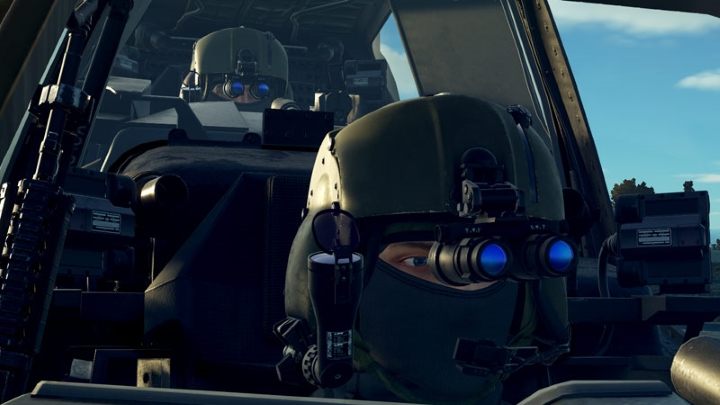 Both crew members wear the AN / AVS-6 Aviator Night Vision Goggles - standard night vision goggles that allows to see at night - DCS AH-64D Apache: PNVS - Pilot Night Vision System - how to use night vision? - Systems and Sensors - DCS AH-64 Apache Guide