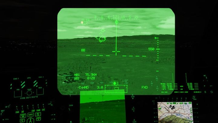 In NVS NORM or FIXED mode, the TADS system is used only for terrain observation - it cannot be used for target designation, also the zoom function does not work - DCS AH-64D Apache: PNVS - Pilot Night Vision System - how to use night vision? - Systems and Sensors - DCS AH-64 Apache Guide