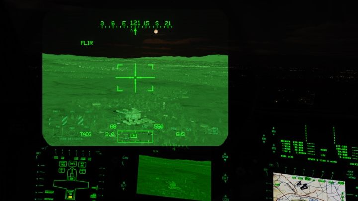 If you want to search and designate targets, turn off night vision mode with NVS SELECT to OFF position), set the active sight to TADS with the Sight Select Switch TADS (Right), set the "acquisition" source to the GHS (gunner's helmet sight) and press SLAVE on the right hand grip - DCS AH-64D Apache: PNVS - Pilot Night Vision System - how to use night vision? - Systems and Sensors - DCS AH-64 Apache Guide
