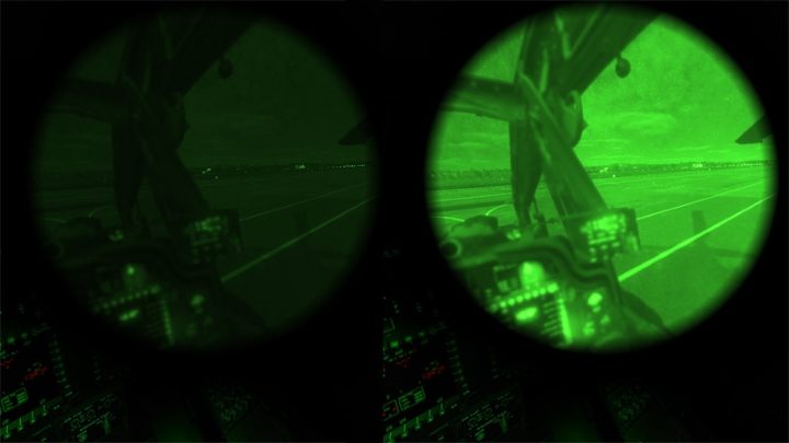 If necessary, use the RShift + RCtrl + H and RShift + RAlt + H keys to adjust the image - DCS AH-64D Apache: PNVS - Pilot Night Vision System - how to use night vision? - Systems and Sensors - DCS AH-64 Apache Guide
