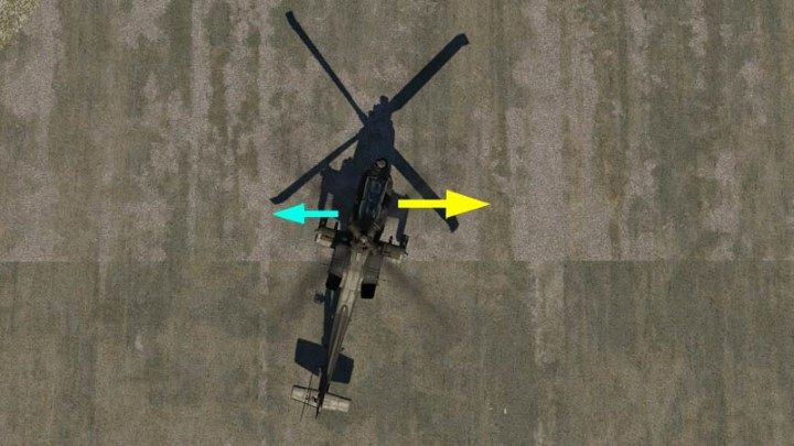 With the parking brake released, when you slowly start to raise the Collective above the previously checked torque (the value depends, among others, on the weather and the weight of the helicopter), the Apache, while taking off from the ground, will start to turn to the right - DCS AH-64D Apache: How to fly helicopter? - Basics - DCS AH-64 Apache Guide