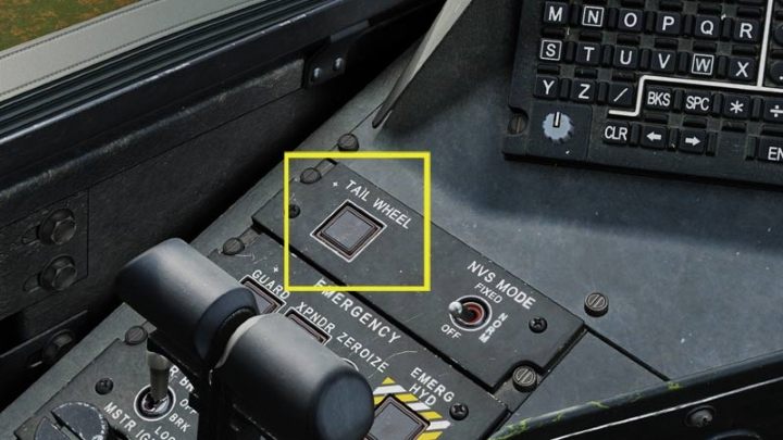 Rear wheel locked - UNLOCK light is off - DCS AH-64D Apache: Landing - Flight and Navigation - DCS AH-64 Apache Guide