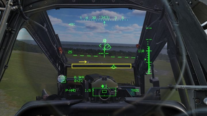 Another helpful indicator is the cockpit frame above the CPG's helmet - DCS AH-64D Apache: Landing - Flight and Navigation - DCS AH-64 Apache Guide