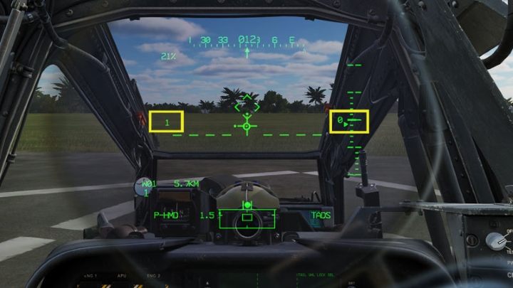 Once you feel that the helicopter is "light on wheels", that is to say it is already touching the ground with the main wheels, you can lower the collective to neutral position and let the aircraft settle down - DCS AH-64D Apache: Landing - Flight and Navigation - DCS AH-64 Apache Guide