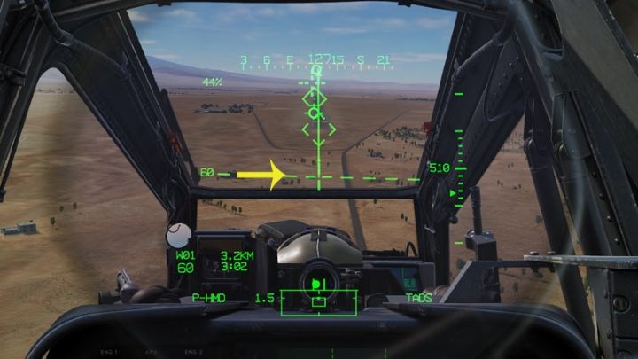 At the same time, keep the LOS Reticle at the horizon line on the IHADSS to avoid slowing down too early - DCS AH-64D Apache: Landing - Flight and Navigation - DCS AH-64 Apache Guide