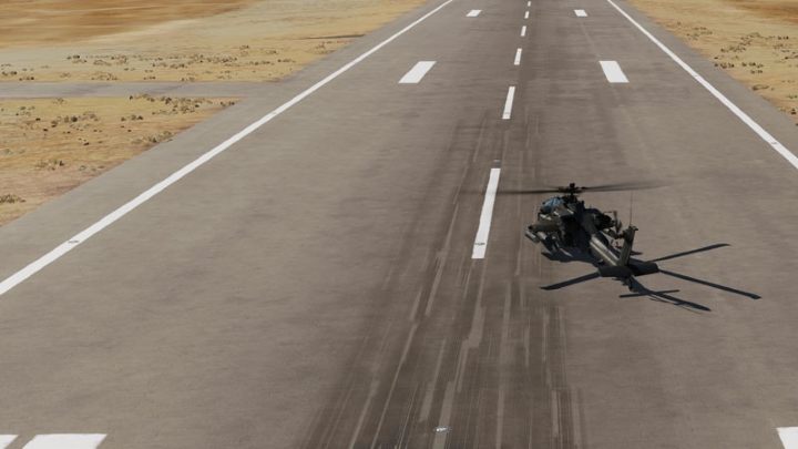 Exit the runway and continue taxiing to the parking spot - DCS AH-64D Apache: Landing - Flight and Navigation - DCS AH-64 Apache Guide