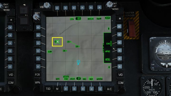 Alternatively, click the DEL option and move the cursor over the chosen map point and press Cursor Enter - DCS AH-64D Apache: TSD - Tactical Situation Display - Systems and Sensors - DCS AH-64 Apache Guide