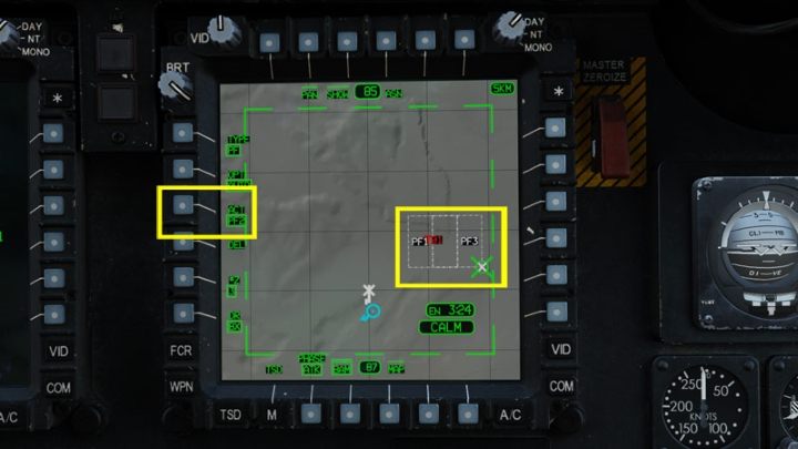 Press Cursor Enter once more to confirm the selected area - DCS AH-64D Apache: TSD - Tactical Situation Display - Systems and Sensors - DCS AH-64 Apache Guide