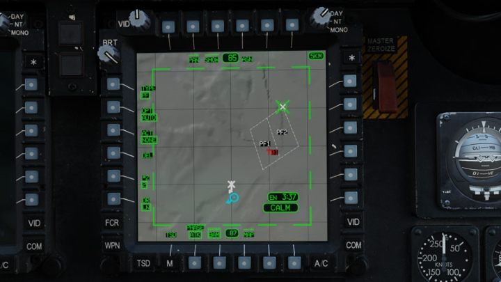 After confirming the third corner, it will be automatically connected with the first point creating a quadrilateral - DCS AH-64D Apache: TSD - Tactical Situation Display - Systems and Sensors - DCS AH-64 Apache Guide