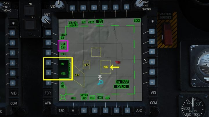 The DEL function deletes the NFZ zone - DCS AH-64D Apache: TSD - Tactical Situation Display - Systems and Sensors - DCS AH-64 Apache Guide