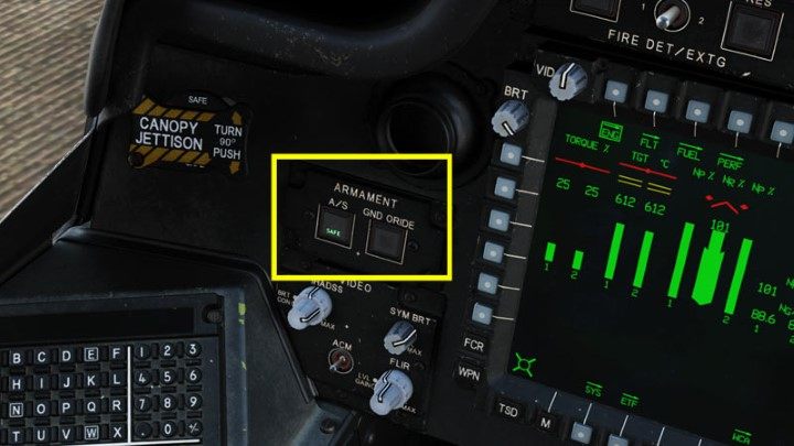 A/S - Safe, GND ORIDE - Off - armaments secured - DCS AH-64D Apache: Taxi and Take Off - Flight and Navigation - DCS AH-64 Apache Guide