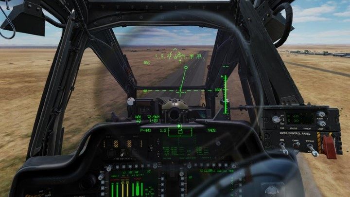 While slowly lifting the collective, move the cyclic forward to gain speed and altitude - DCS AH-64D Apache: Taxi and Take Off - Flight and Navigation - DCS AH-64 Apache Guide
