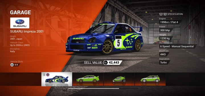 In the Up to 2000cm3 class Subaru Impreza is the most interesting option. It may be unlocked when switching to the R2 class - Whats the best way to begin the career mode? | TIPS - Tips - DiRT 4 Game Guide