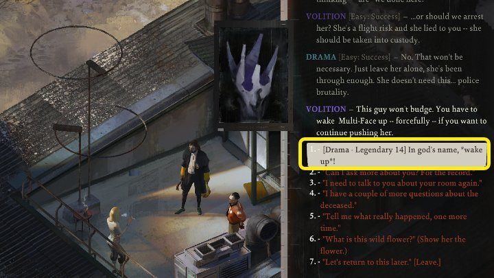 After interrogating Klaasje and learning the truth about the death of the mercenary, you can learn some additional facts by passing a legendary Drama skill check - Disco Elysium: Get the whole story from Titus - walkthrough - Motive - Disco Elysium Guide