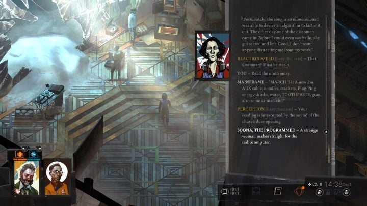 Soona, the developer, will appear at the church located on the west coast (it can be accessed starting from day 3) - Disco Elysium: Help Soona with her project - walkthrough - Church and the Ravers - Disco Elysium Guide
