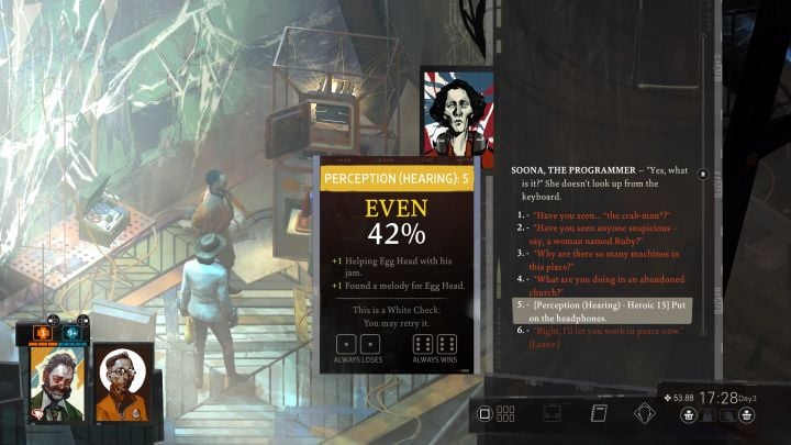 Go back to Soona - Disco Elysium: Help Soona with her project - walkthrough - Church and the Ravers - Disco Elysium Guide