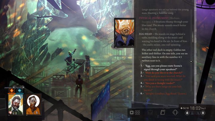 After completing the ravers quest, go to Soona again - Disco Elysium: Help Soona with her project - walkthrough - Church and the Ravers - Disco Elysium Guide