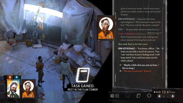 While exploring the tower, reach the place with a generator - Disco Elysium: Rest in the flak tower - walkthrough - Other - Disco Elysium Guide