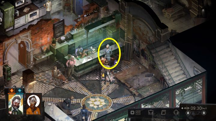 Later in the game, Gary may appear at the Whirling-in-Rags cafe and will then be at the counter - Disco Elysium: Who put the clothes in the trash? - walkthrough - Other - Disco Elysium Guide