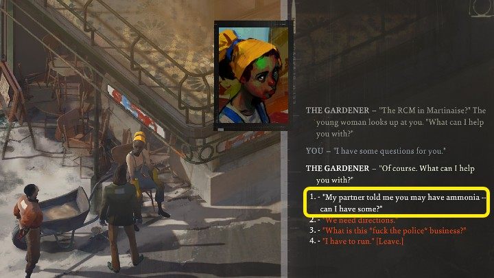 The chemical component in question can be obtained in 2 ways - Disco Elysium: Inspect Victims Body - walkthrough - Body identification - Disco Elysium Guide