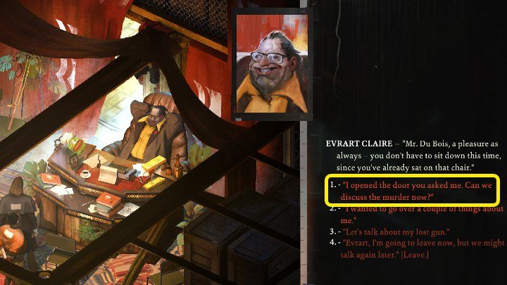 After completing the task, return to Evrart and tell him that the door has been opened - Disco Elysium: Open apartment door for Evrart - walkthrough - Evrart Tasks - Disco Elysium Guide