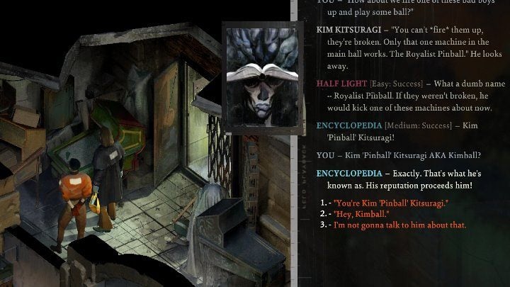 Old broken pinball machines are stored On the ground floor of the secret room - Disco Elysium: Explore the Whirlings secret passages - walkthrough - Other - Disco Elysium Guide
