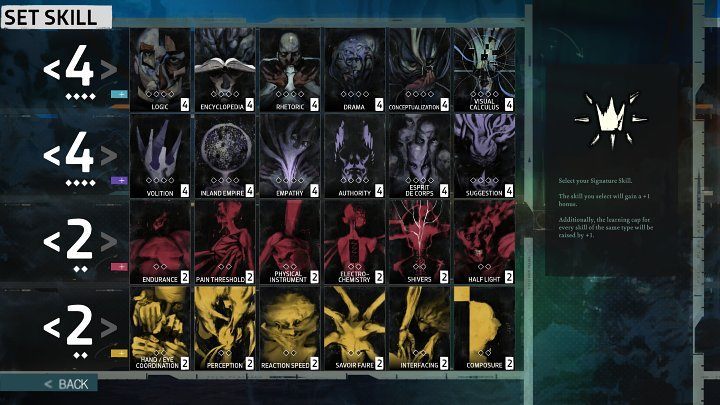 In the next character creator window in Disco Elysium, you can see what skills your character will have - Disco Elysium: Character Creation - Basics - Disco Elysium Guide