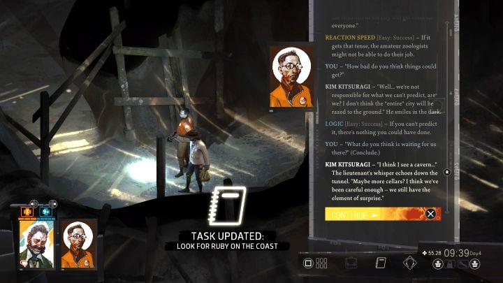 Exploring the building is optional - Disco Elysium: Look for Ruby on the coast - walkthrough - Ruby and the shooter - Disco Elysium Guide