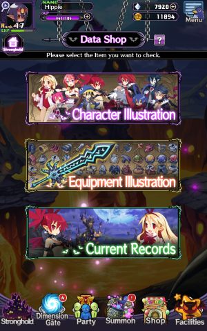 In the Data Shop - Character Illustration, you will find information about the characters - Disgaea RPG: Facilities - Basics - Disgaea RPG Guide