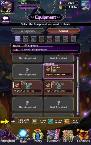 Equipment Illustration contains a list of acquired weapons and armor - Disgaea RPG: Facilities - Basics - Disgaea RPG Guide