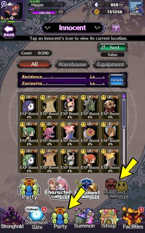 That Innocent will be added to your list in the Party tab - Disgaea RPG: Item World - Basics - Disgaea RPG Guide