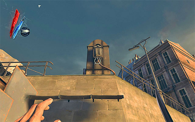 If you want to be more traditional in your approach, you need, above all, remember about the two active pylons - the one that has just electrocuted the bandits, and the other one, visible in the distance - Reaching the other side of the drawbridge - Mission 4 - The Royal Physician - Dishonored - Game Guide and Walkthrough