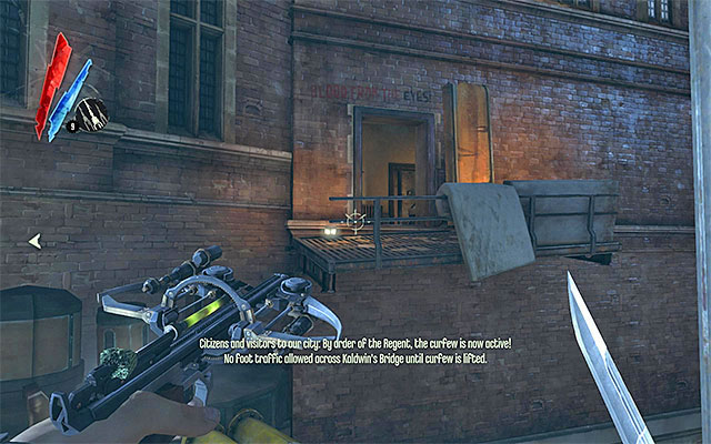 Approach the waterlock and look around for gold and food - Getting around the second outpost - Mission 4 - The Royal Physician - Dishonored - Game Guide and Walkthrough