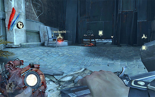 Climb up the chain and jump onto the top platform shown in the above screenshot - Reaching the first Wall of Light - Mission 2 - High Overseer Campbell - Dishonored - Game Guide and Walkthrough