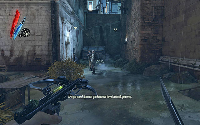 Exit the building and resume the exploration of the side alleys to find gold, food, pistol ammo, Piero's spiritual remedy and sleeping bolts - Exploring the area near the first Wall of Light - Mission 2 - High Overseer Campbell - Dishonored - Game Guide and Walkthrough