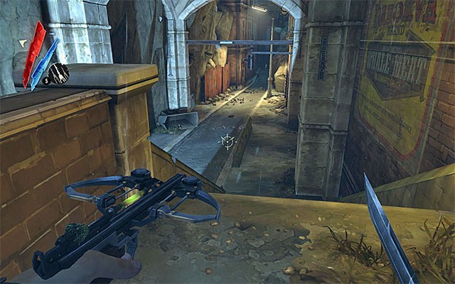 A less obvious approach is to take side alleys, and it is connected with the optional quest for the current mission - Getting past the second Wall of Light - Mission 2 - High Overseer Campbell - Dishonored - Game Guide and Walkthrough