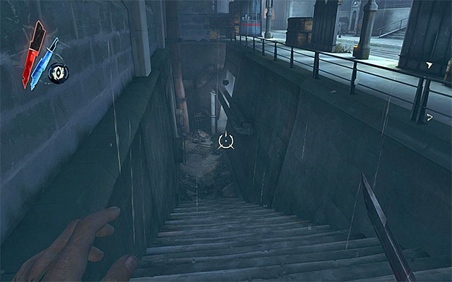 I recommend reaching the building through sewers, especially that the entrance to the sewers is located right next to the precinct and the large gate that you have just gone past (the above screenshot) - Infiltrating the High Overseer Campbel's building - Mission 2 - High Overseer Campbell - Dishonored - Game Guide and Walkthrough