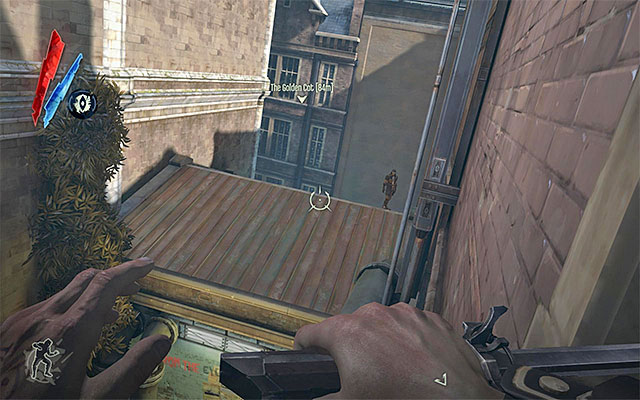 The last one of the assassins is walking around on the roof of the building on the right (the above screenshot), i - Reaching Clavering Boulevard - Mission 3 - House of Pleasure - Dishonored - Game Guide and Walkthrough