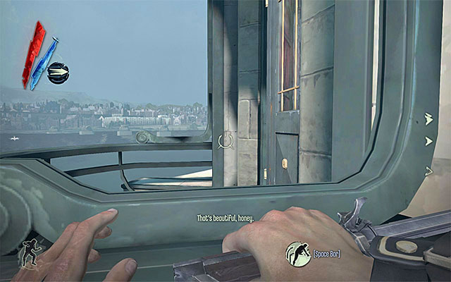 If you want to dispose of Morgan in a more refined way, you should definitely use the ledge shown in the above screenshot and walk on it to reach the balcony on the back of the Ivory Room - Choosing how to eliminate the Pendelton Twins - Mission 3 - House of Pleasure - Dishonored - Game Guide and Walkthrough