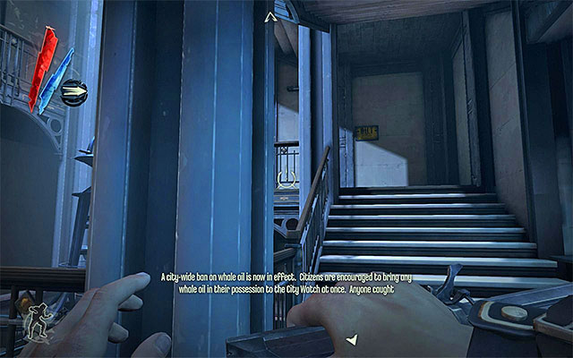 If you start on the second floor, you need to go towards the south-eastern corner of the Tower, i - Exploring the Dunwall Tower Third Floor - Mission 6 - Return to the Tower - Dishonored - Game Guide and Walkthrough