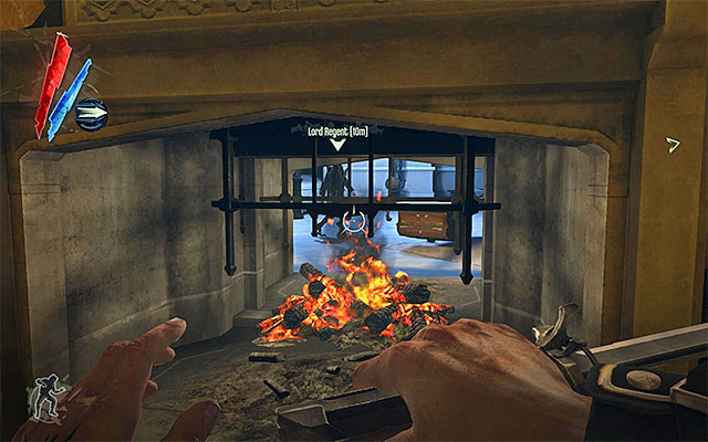The last one of the suggested variants assumes that you first gain access to the rooms located to the west of Lord Regent's chambers, so that you reach the fireplace shown in the above screenshot - Infiltrating Lord Regent's chambers - Mission 6 - Return to the Tower - Dishonored - Game Guide and Walkthrough