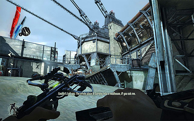 Unfortunately, the yard is occupied by a number of enemies - Exploring the fort - Mission 9 - The Light at the End - Dishonored - Game Guide and Walkthrough
