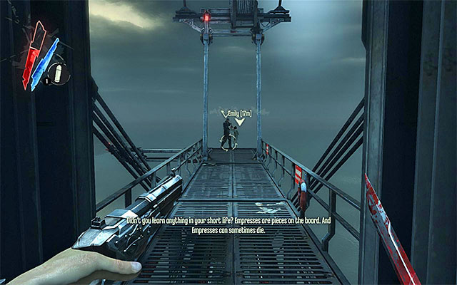 You should, eventually, reach the place where you will witness the struggle between Emily and Havelock - Endings - Mission 9 - The Light at the End - Dishonored - Game Guide and Walkthrough