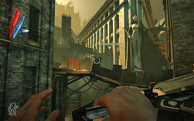 Daud's headquarters is the tallest building in the [Central Rudshore], and the quickest way to get there is by taking the main path leading from the starting point (the above screenshot) - Infiltrating Daud's headquarters - Mission 7 - The Flooded District - Dishonored - Game Guide and Walkthrough