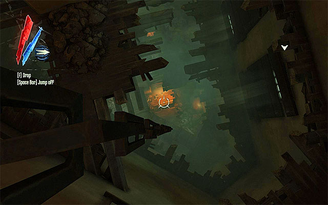 Regardless of your approach, you will end up in a small room with chain hanging loose - Getting to the tunnel underneath Daud's headquarters - Mission 7 - The Flooded District - Dishonored - Game Guide and Walkthrough