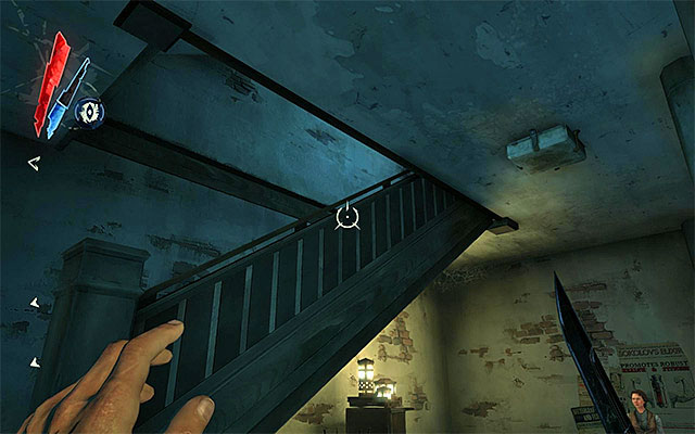 After the two of you are done talking, collect the tenements key from the table to the right of Blake - Meeting the survivors - Mission 7 - The Flooded District - Dishonored - Game Guide and Walkthrough