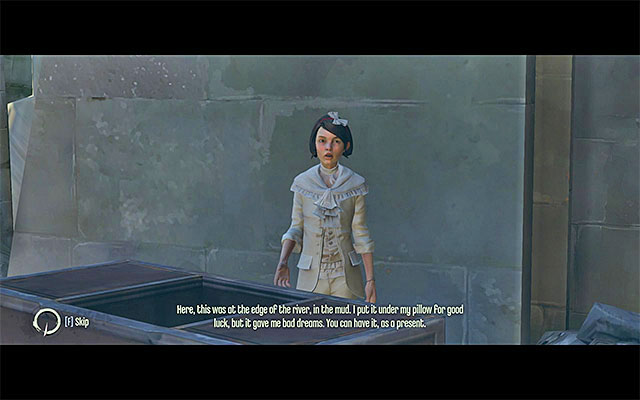 RUNE 1/3 - The rune is a reward for finding Emily, and it's the girl that you receive it from - Runes - locations - p. 2 - Collectibles - Dishonored - Game Guide and Walkthrough